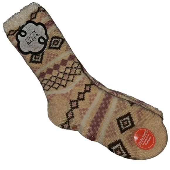 Fuzzy Babba Tribal Printed Buttery Soft 2 Pack Crew Socks - Picture 1 of 2